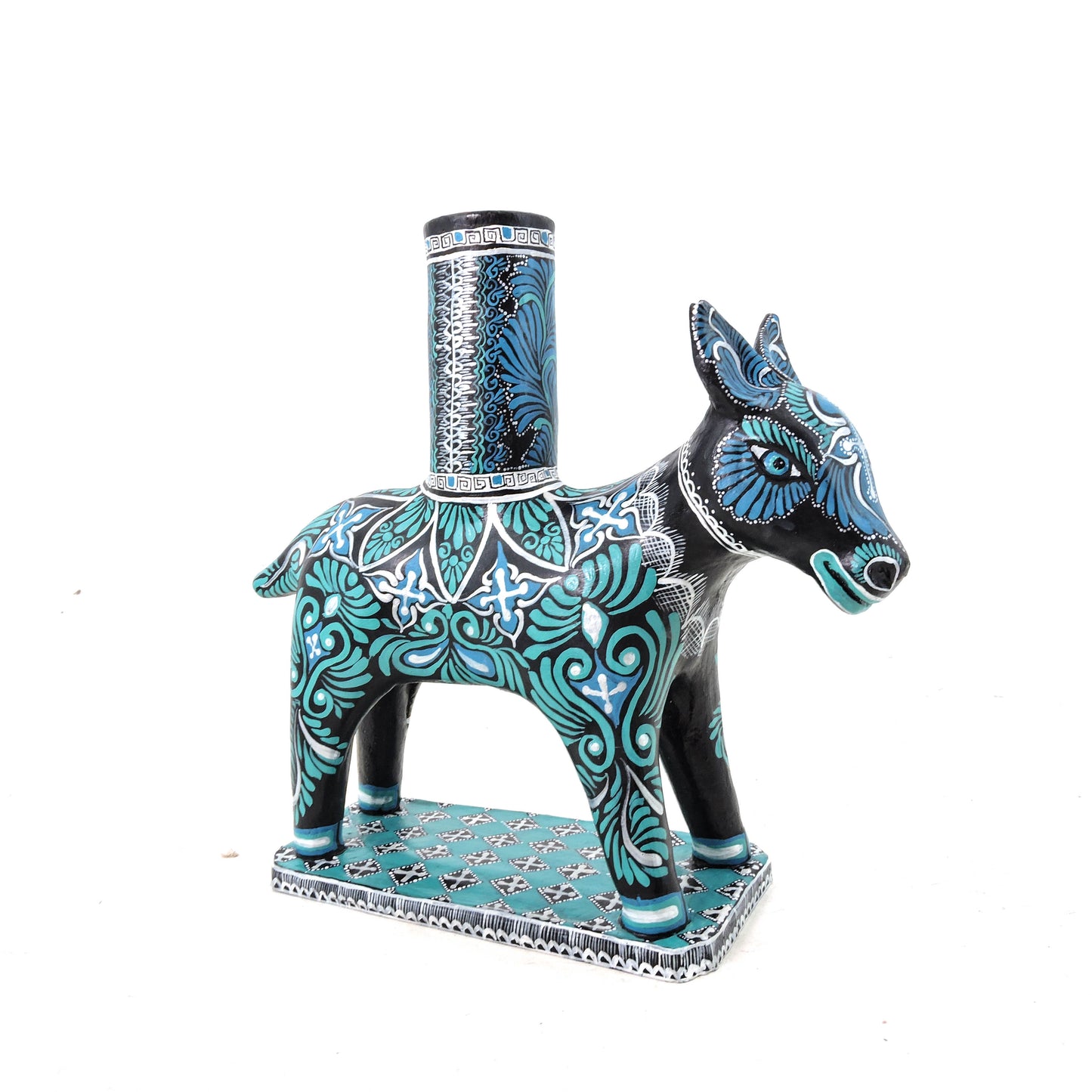 Candelabro Mula Azul con Grecas