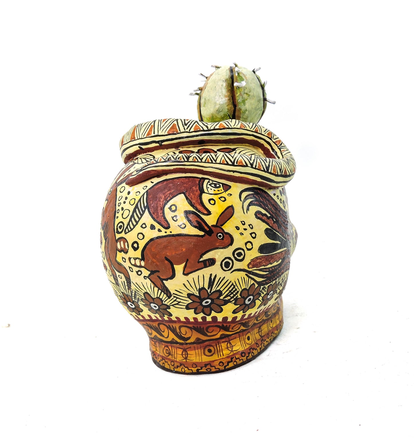 Craneo de Barro Biznaga Blanca