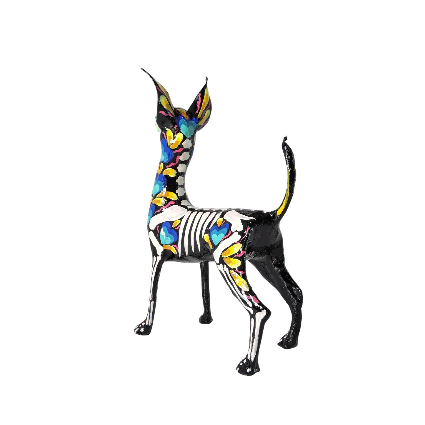 Xolo parado corazon azul