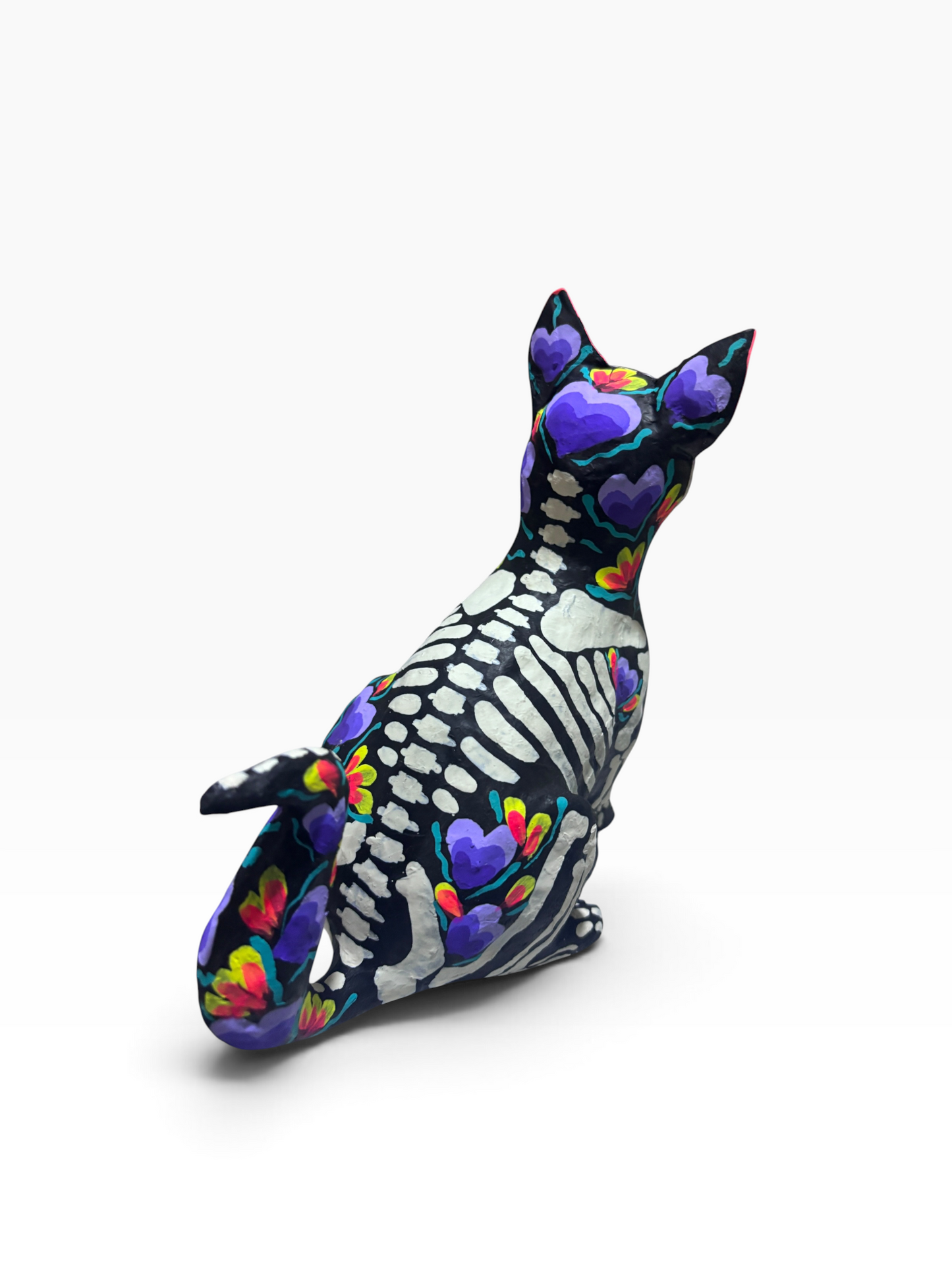 Gato Corazones Morados