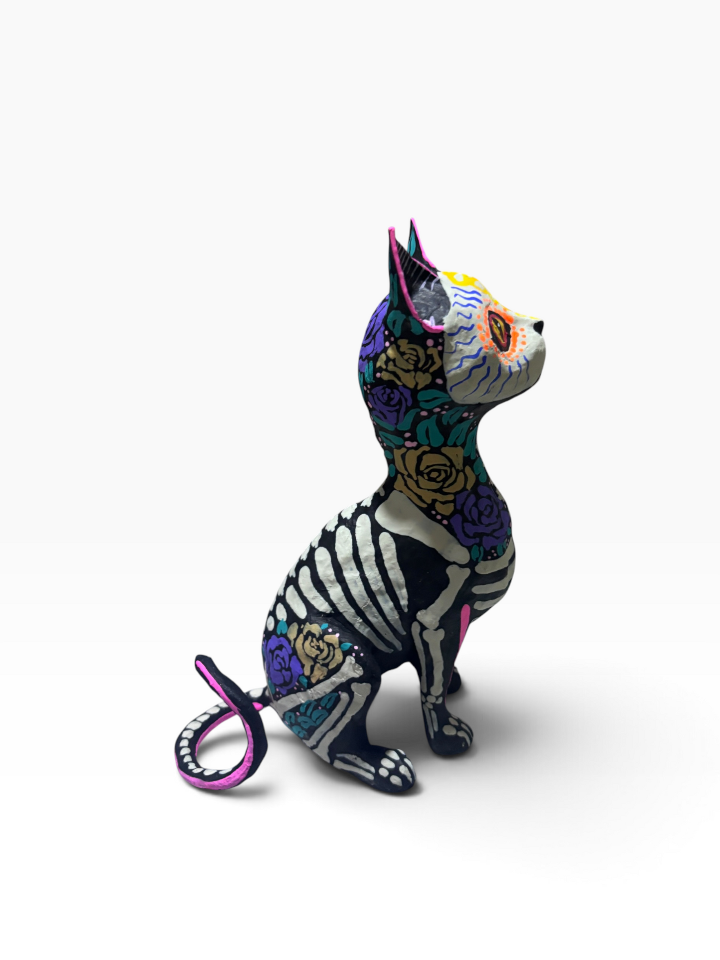 Gato Rosas Moradas
