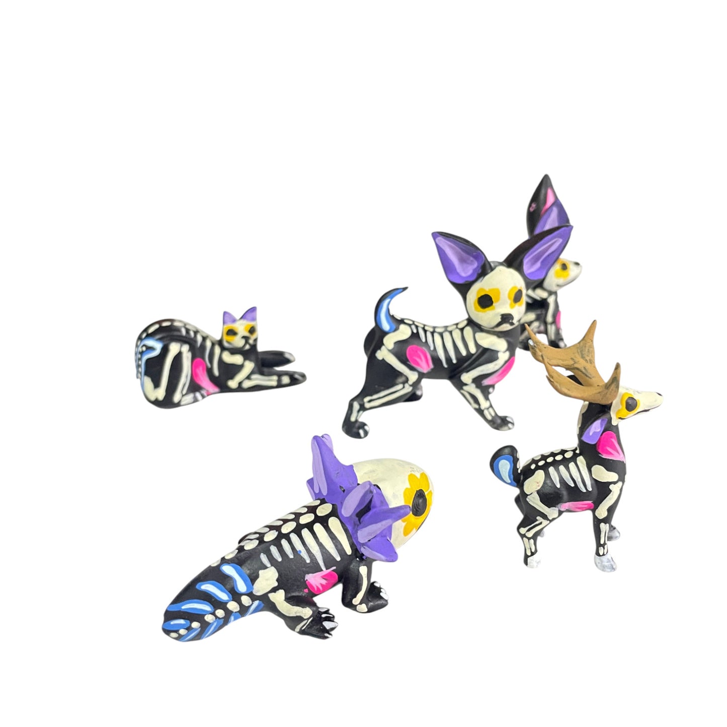 Set De 5 Alebrijes Mini 3D Dia de muertos