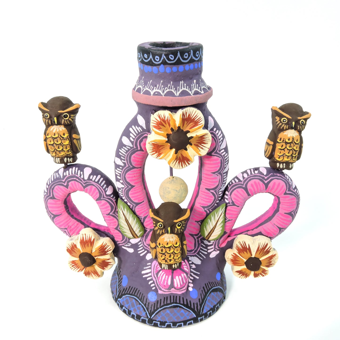 Candelabro Triple Arco morado