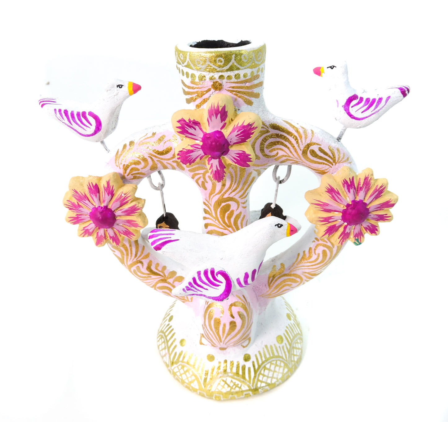 Candelabro Angeles y Palomas Blanco