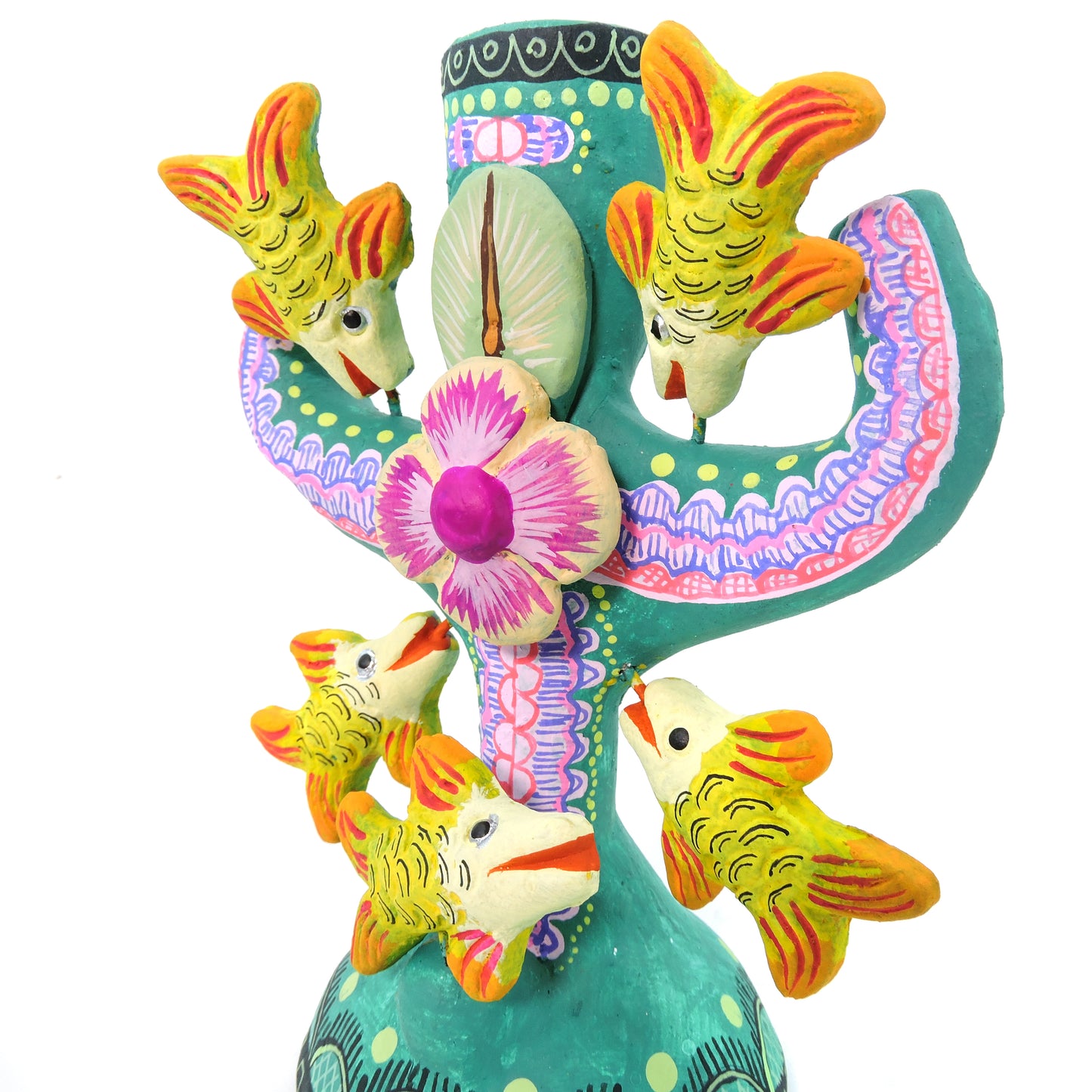 Candelabro Vara Peces Verde Aqua