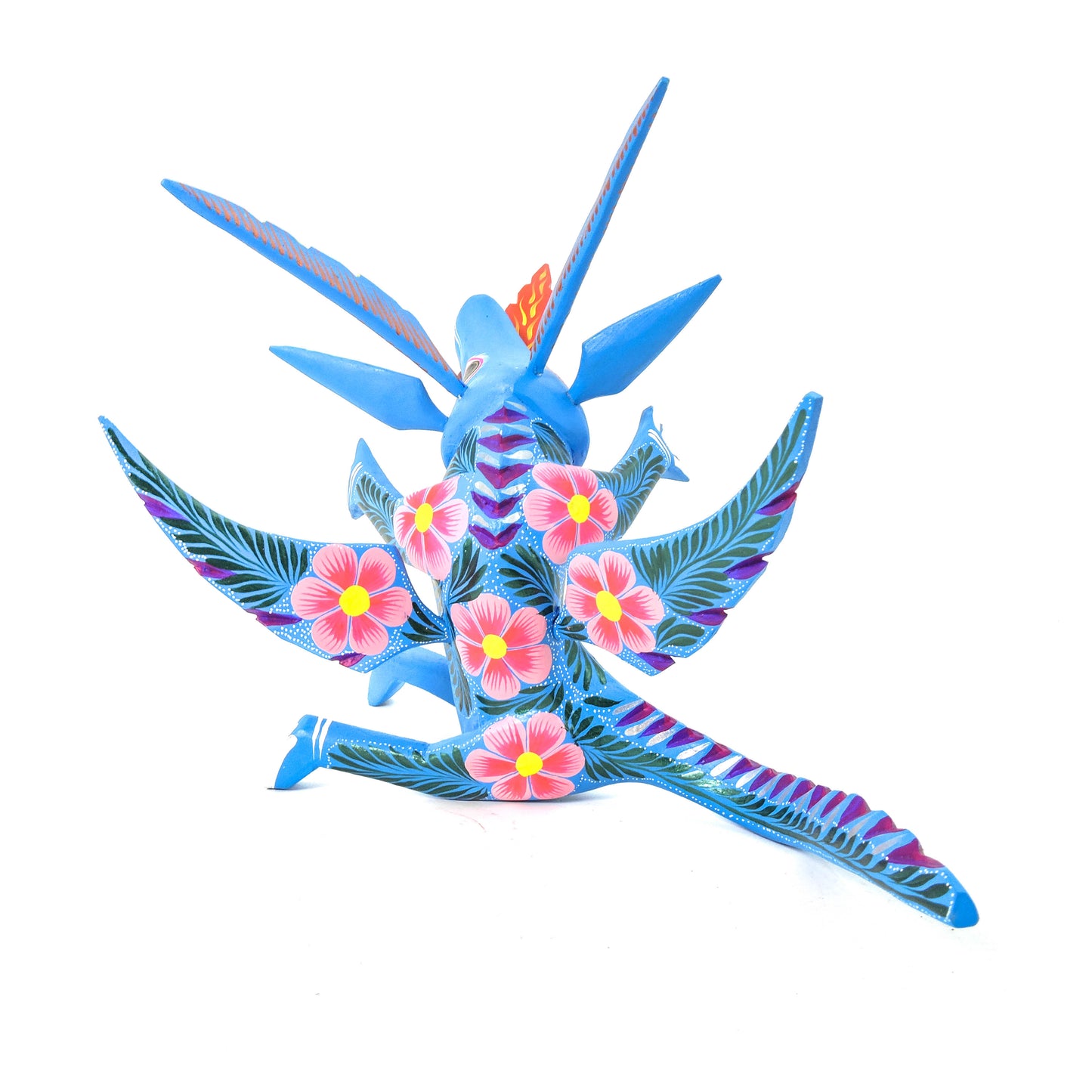 Dragon Sentado Grande Azul / Rosa