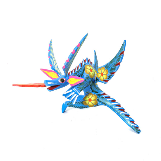 Dragon Sentado Grande Azul / Amarillo