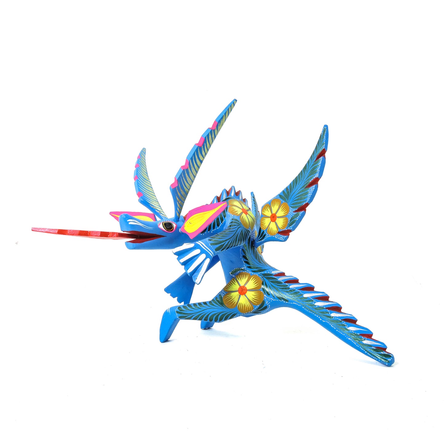 Dragon Sentado Grande Azul / Amarillo