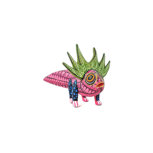 Alebrije Ajolote Grecas Zapotecas Rosa