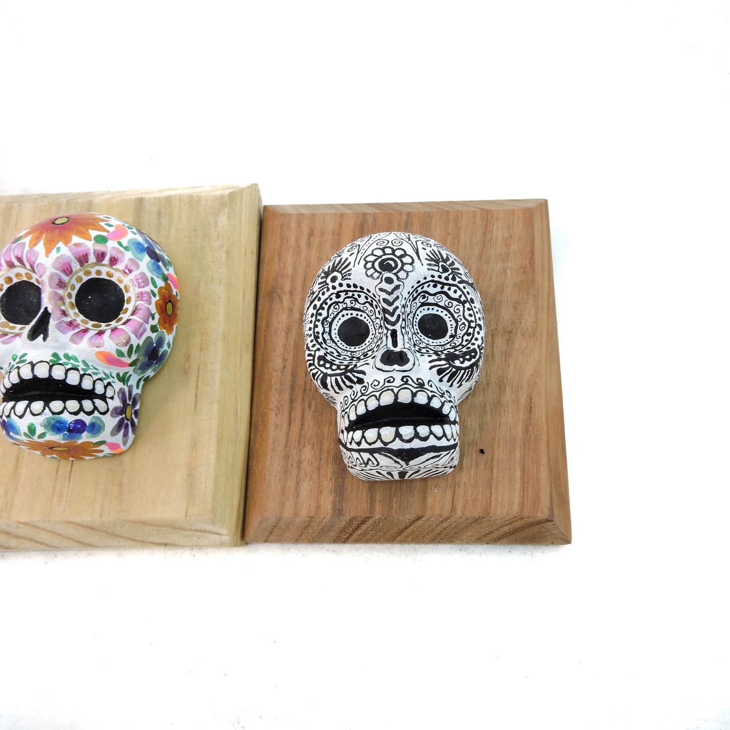 Set de tres calaveras de pared Flores