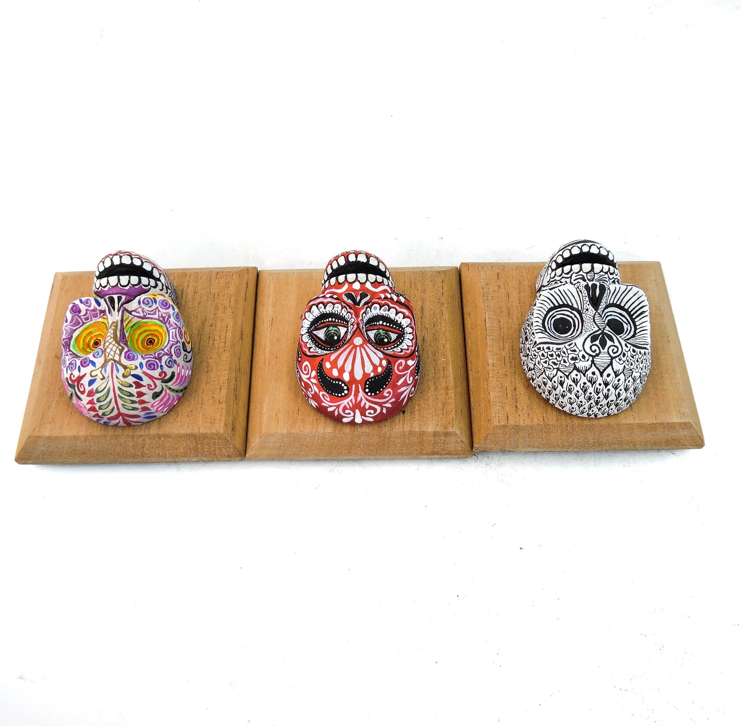 Set de tres calaveras de pared Alebrije