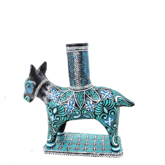 Candelabro Mula Azul con Grecas