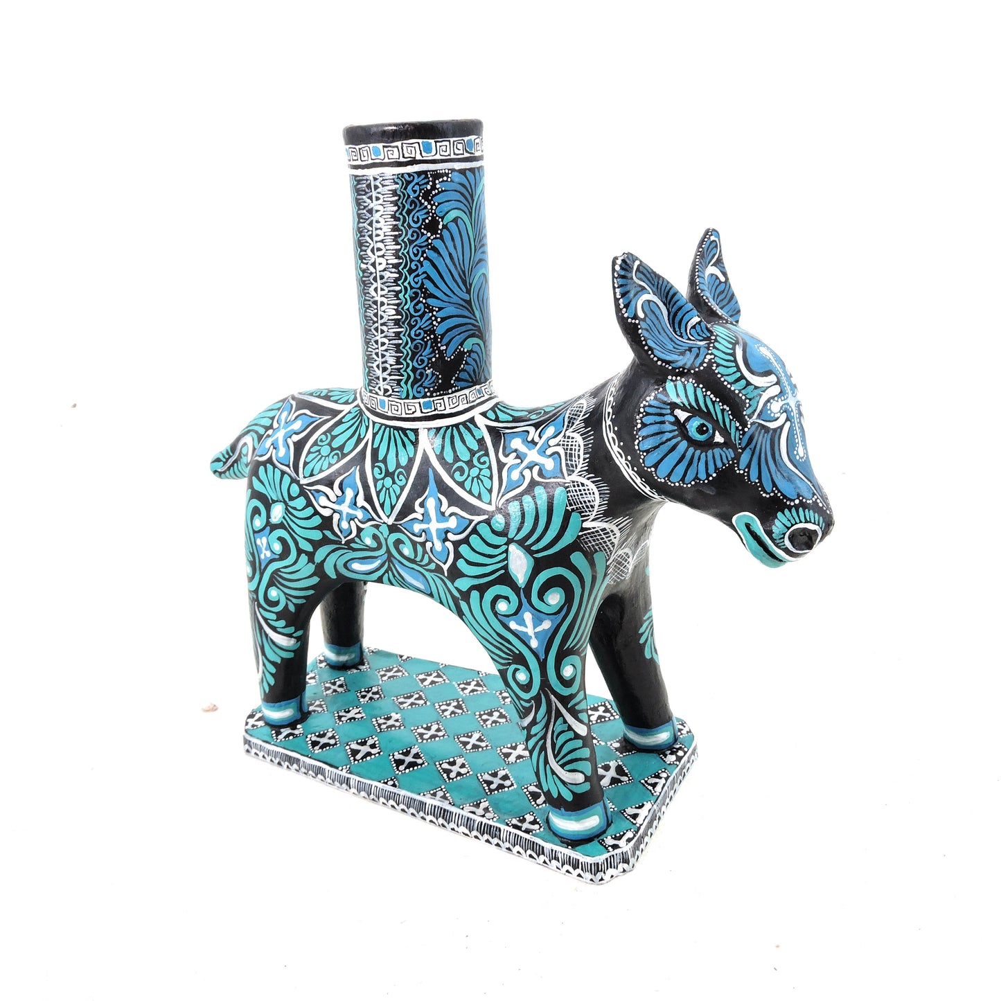 Candelabro Mula Azul con Grecas