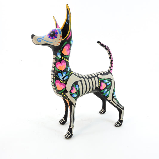 Xolo parado flor rosa