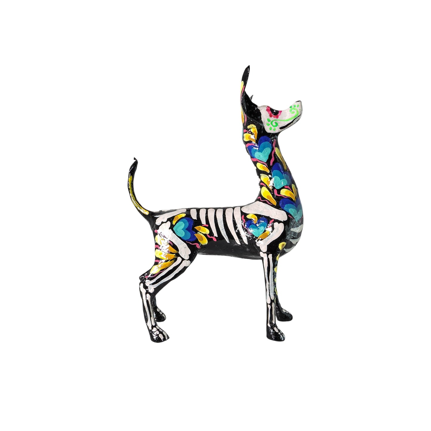 Xolo parado corazon azul