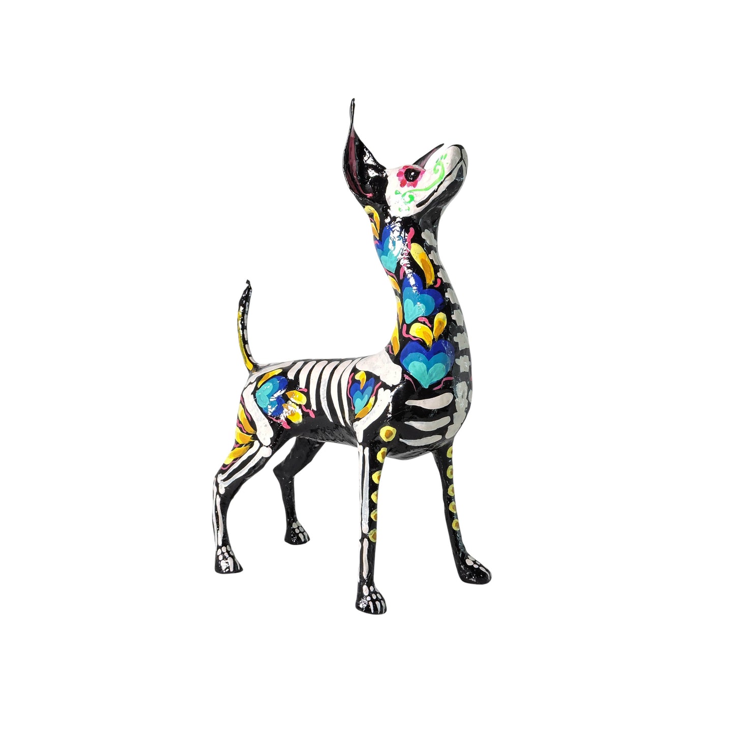 Xolo parado corazon azul