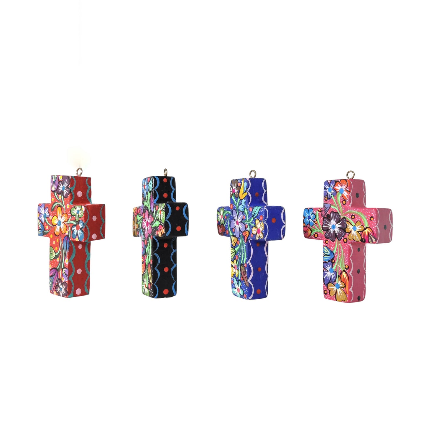 Set Cruz Decorativa Con Iman De Copal Artesania Mexicana Oscuros