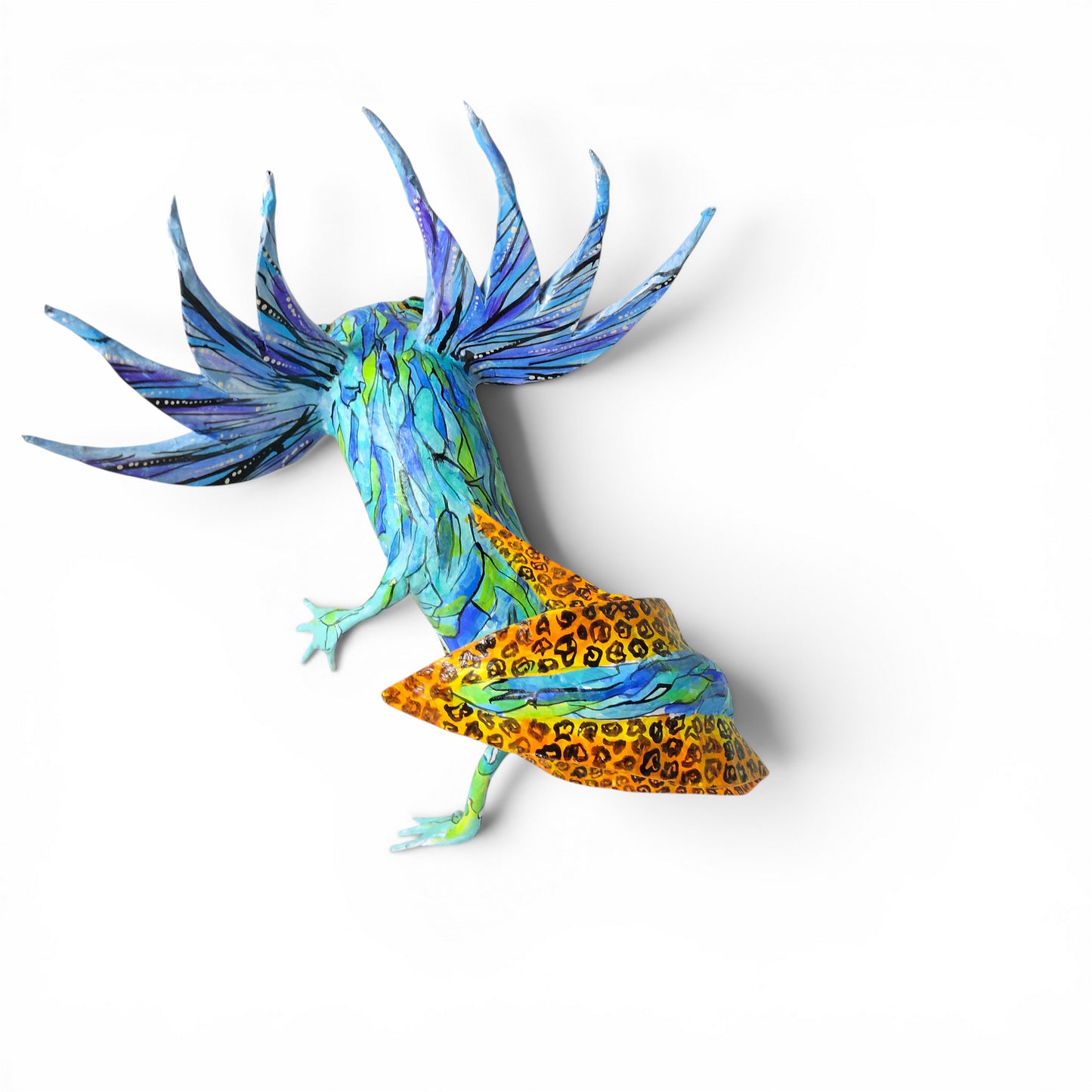 Alebrije Ajolote Azul Alado