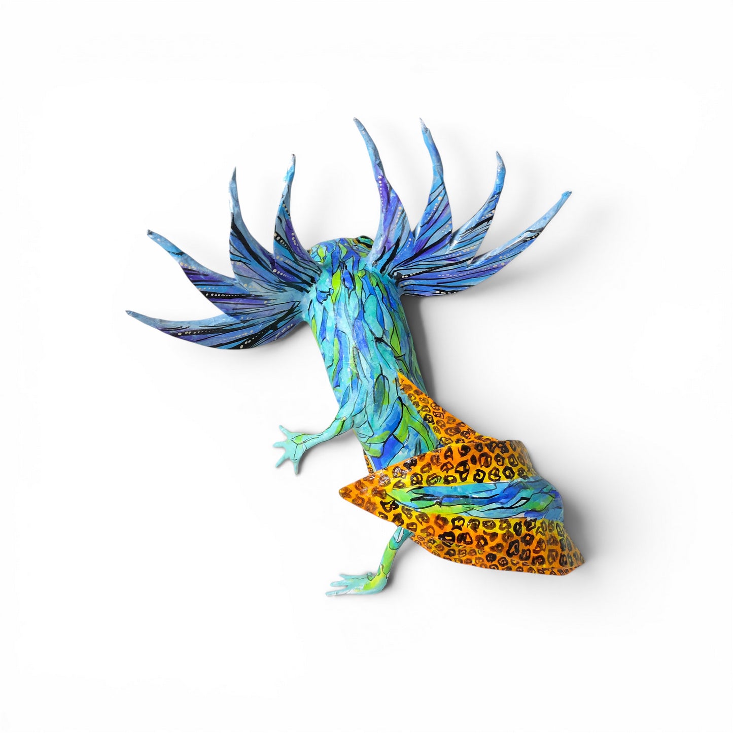 Alebrije Ajolote Azul Alado
