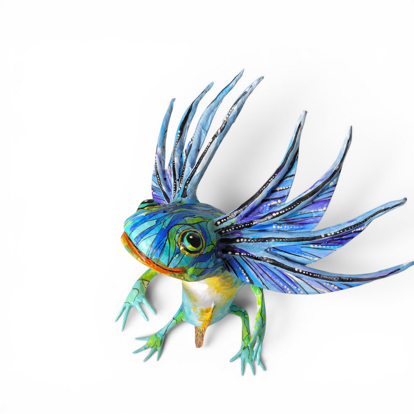 Alebrije Ajolote Azul Alado