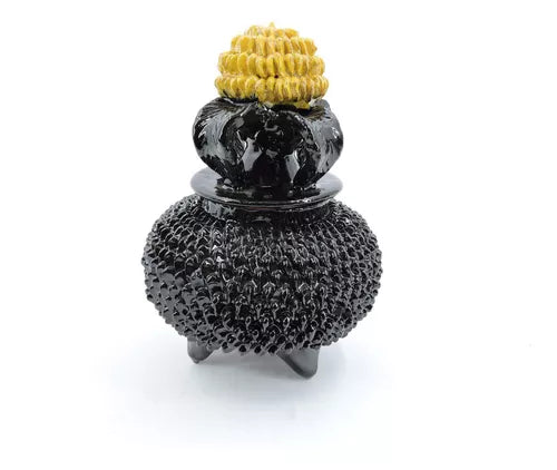 Calabaza Negra Barro Vidriado Mediana