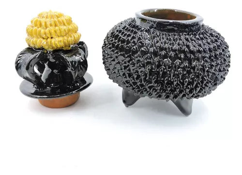 Calabaza Negra Barro Vidriado Mediana