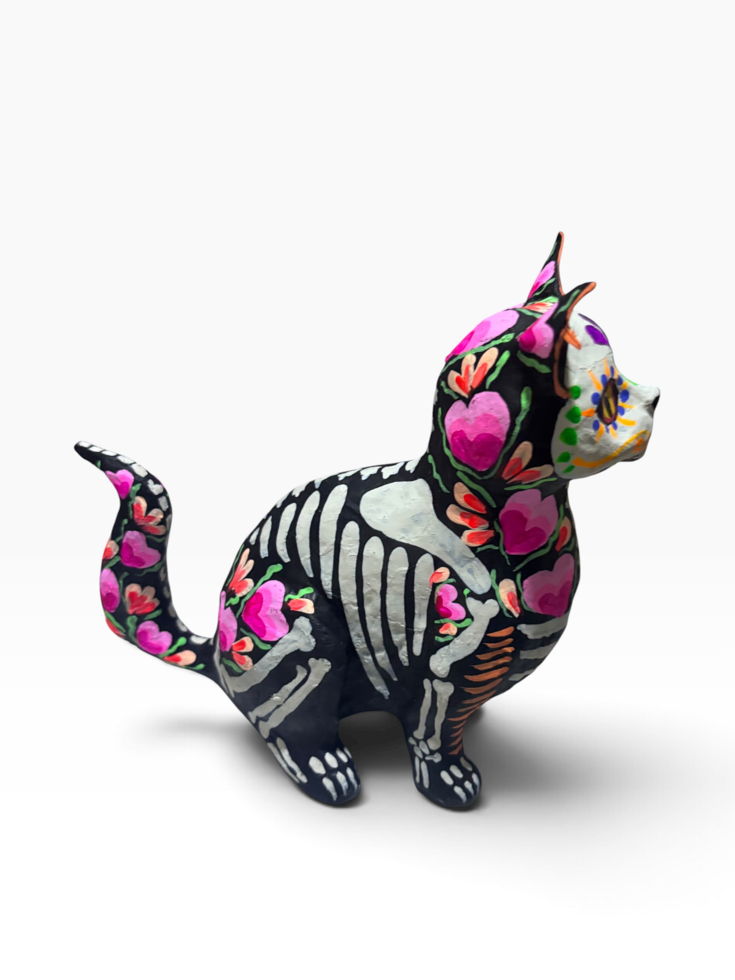 Gato corazones rosas