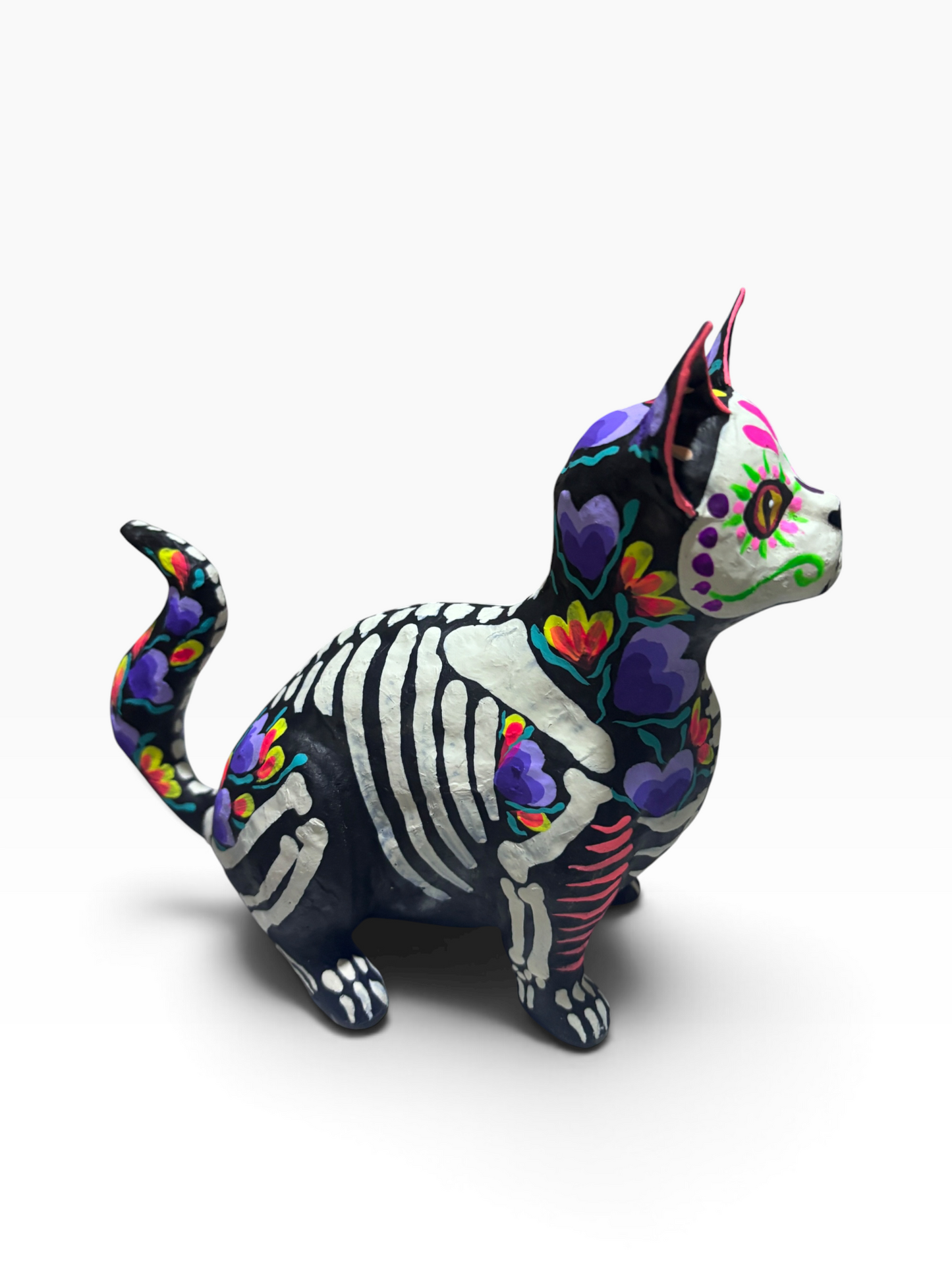Gato Corazones Morados