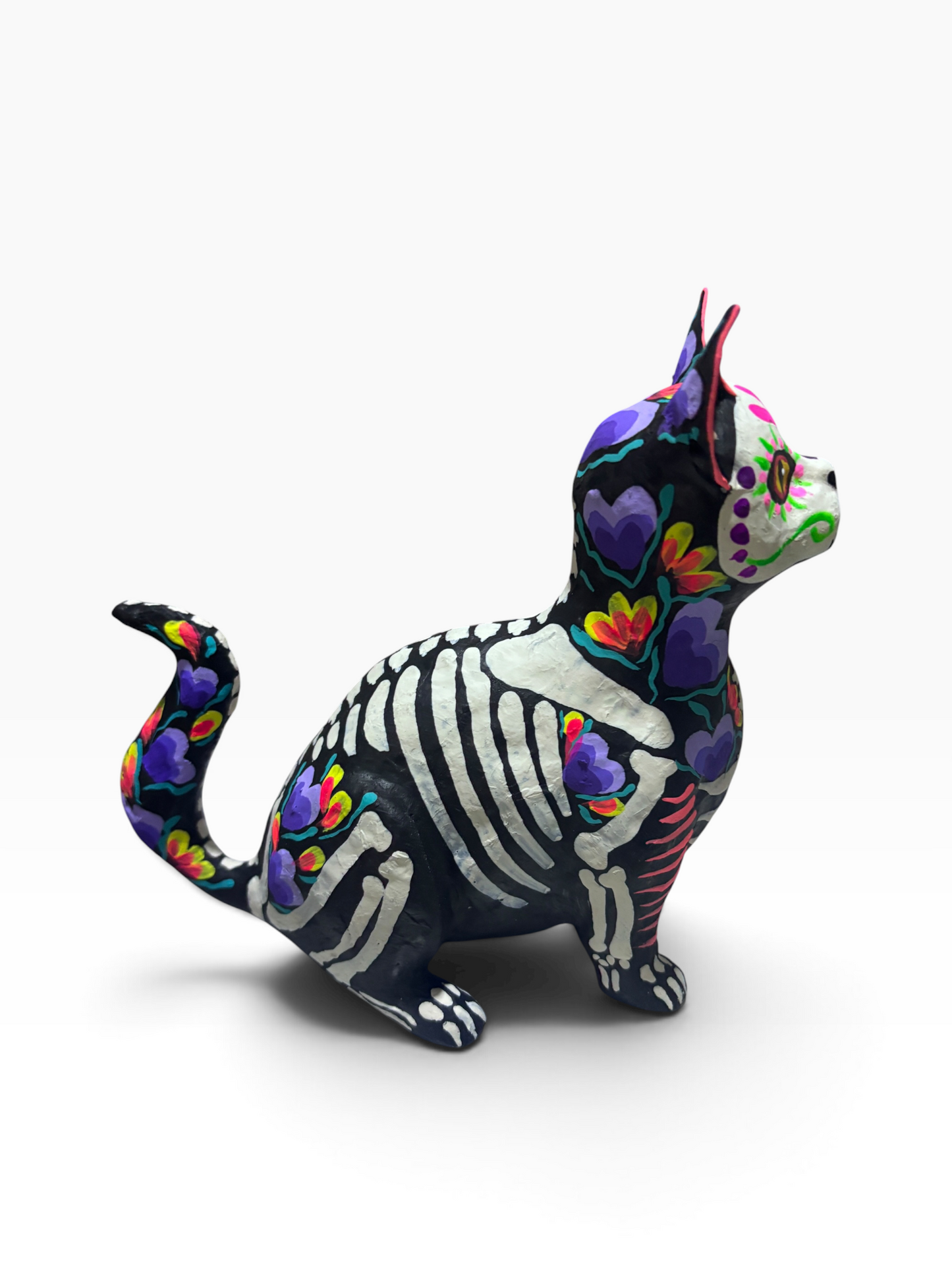 Gato Corazones Morados