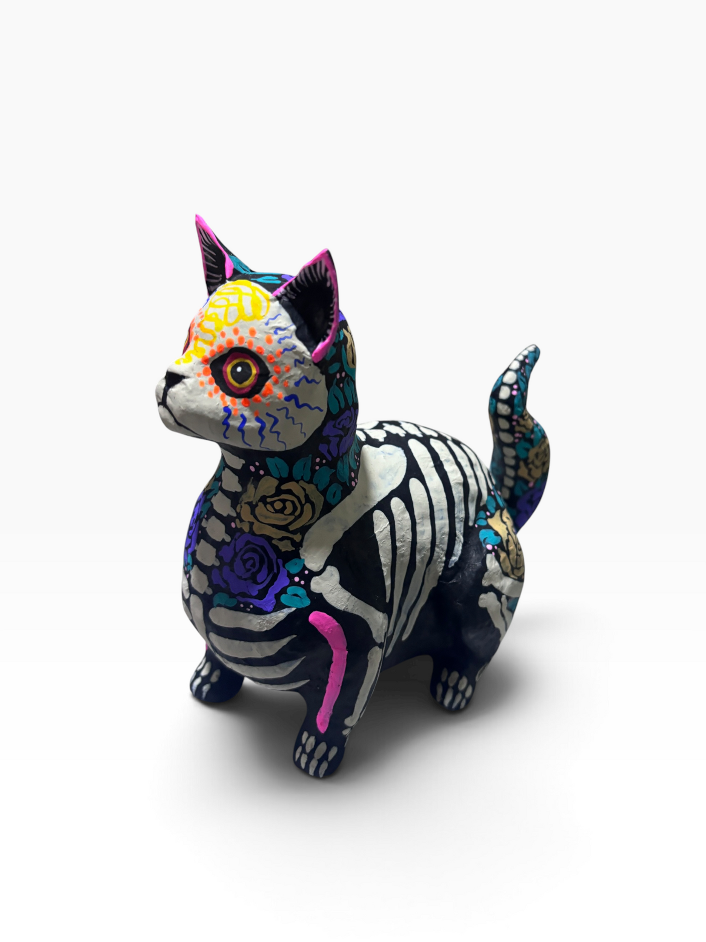 Gato Rosas Moradas