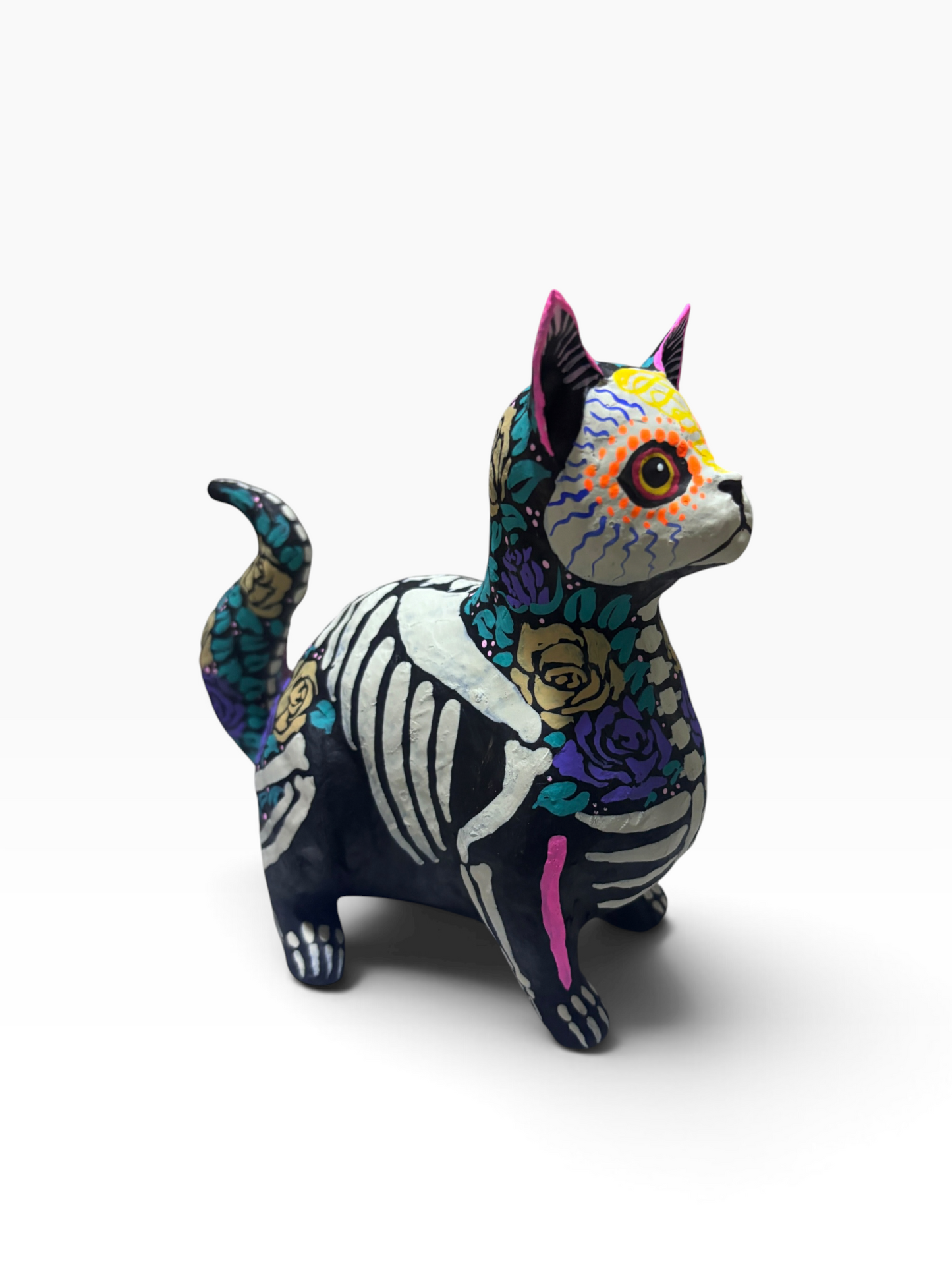 Gato Rosas Moradas