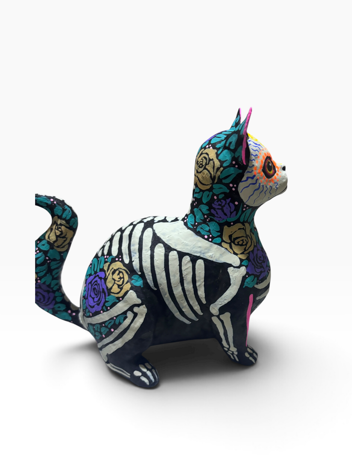 Gato Rosas Moradas