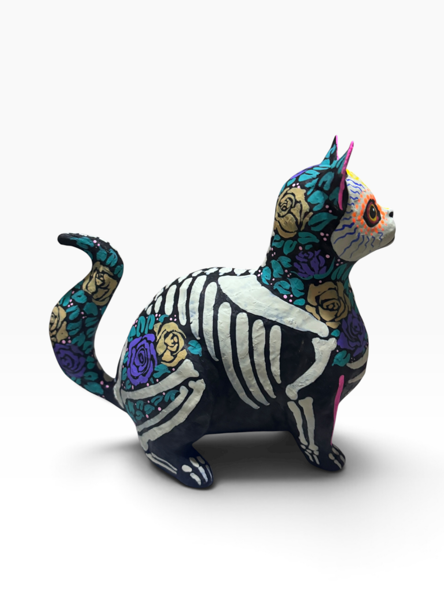 Gato Rosas Moradas