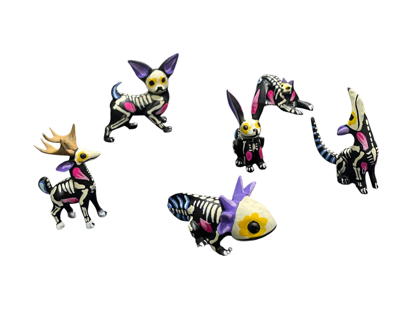 Set De 5 Alebrijes Mini 3D Dia de muertos
