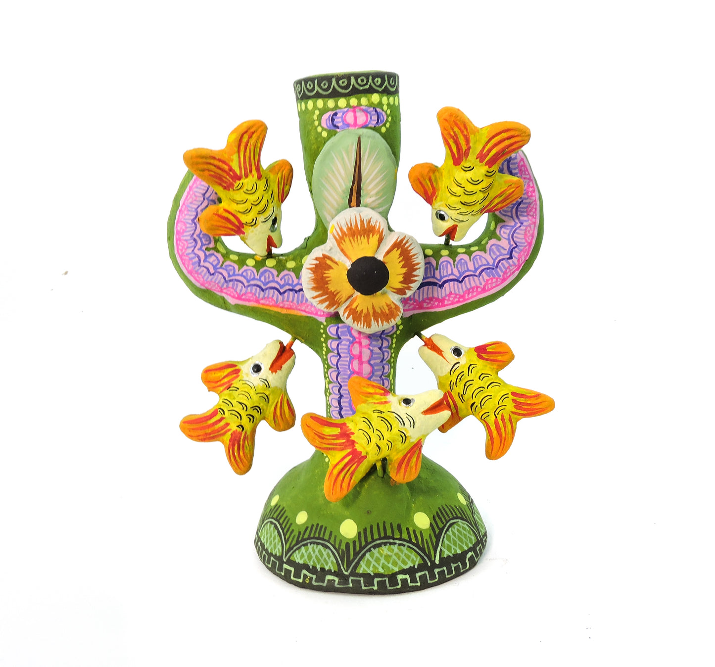 Candelabro Vara Peces Verde