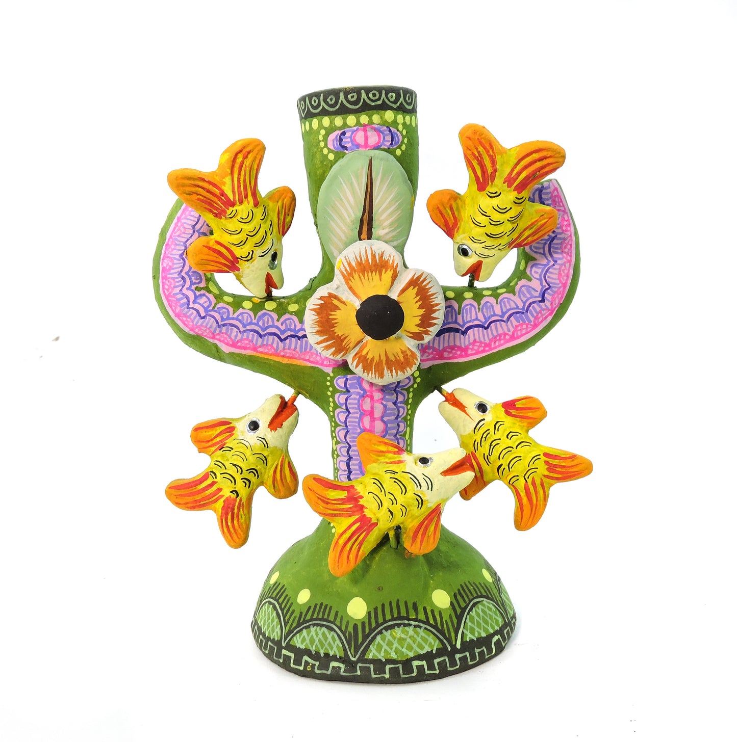 Candelabro Vara Peces Verde