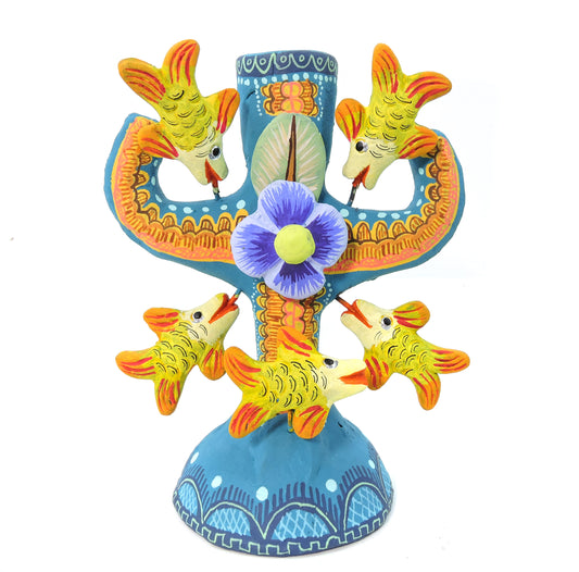 Candelabro Vara Peces Azul Aqua
